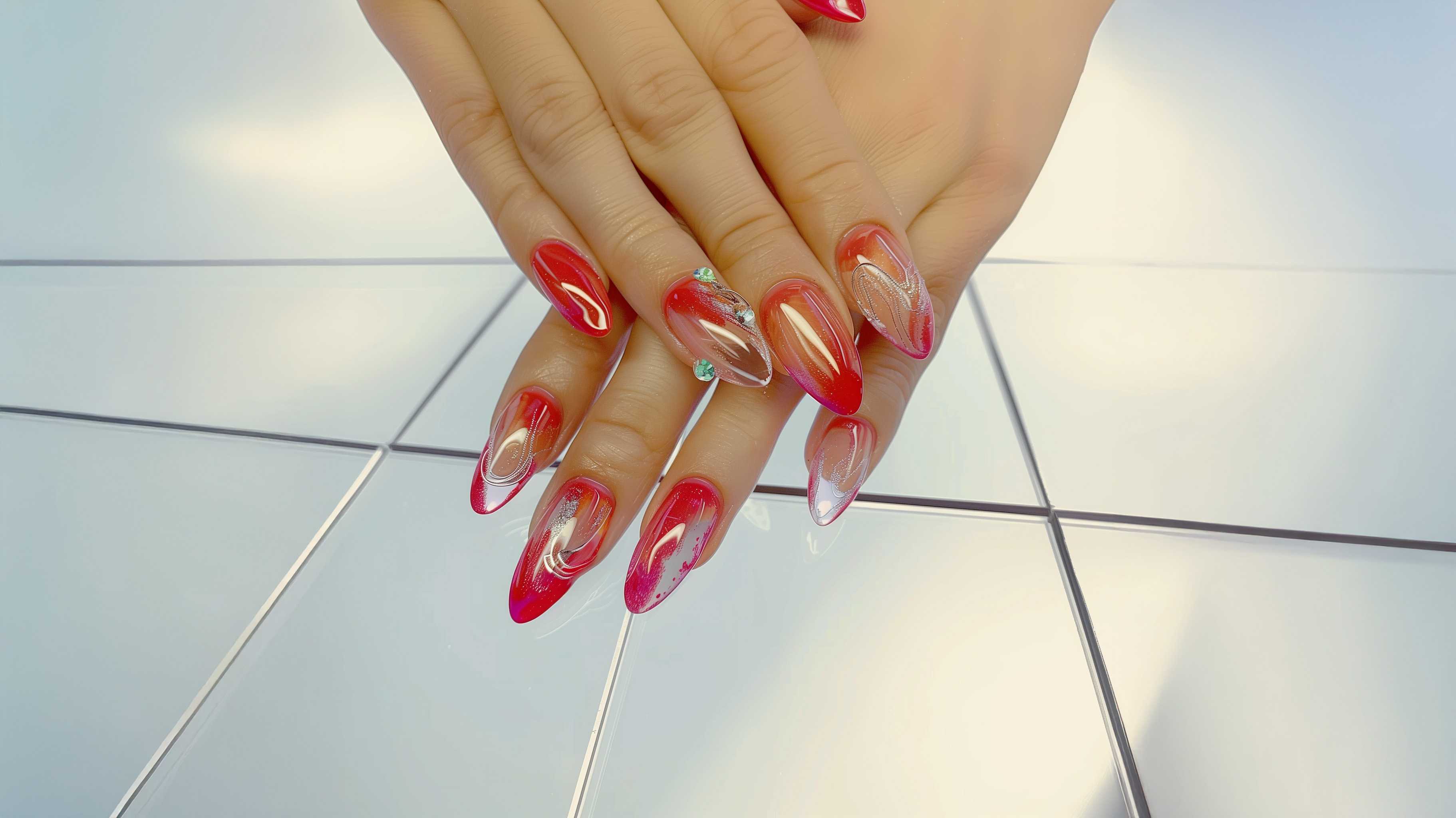 Handmade nails art 3d flowers